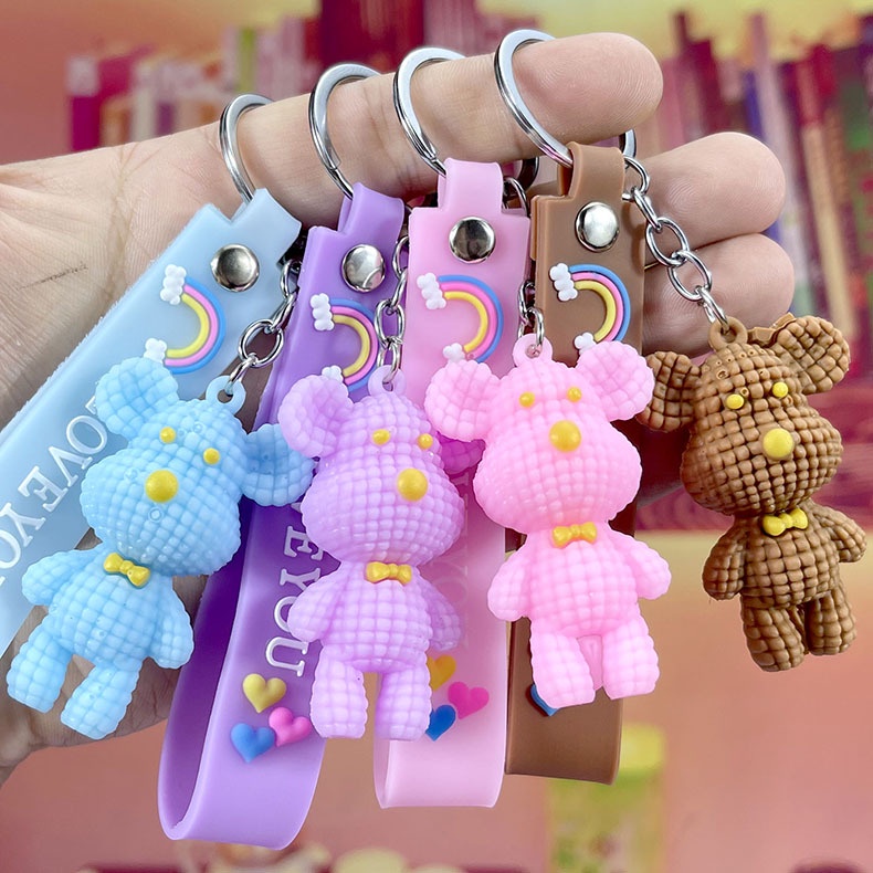 Móc Khóa Hình Gấu Thời Trang Nhiều Màu