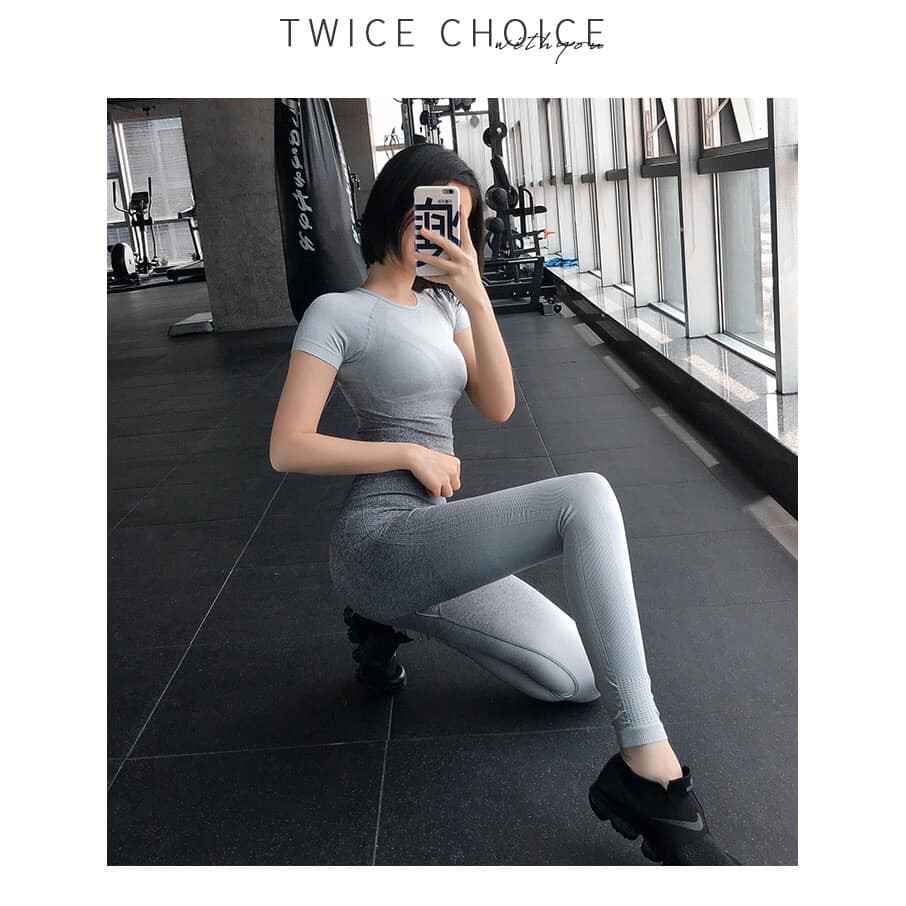 Set đồ tập gym, tập yoga, tập aerobic dệt loang ombre siêu đẹp PL95