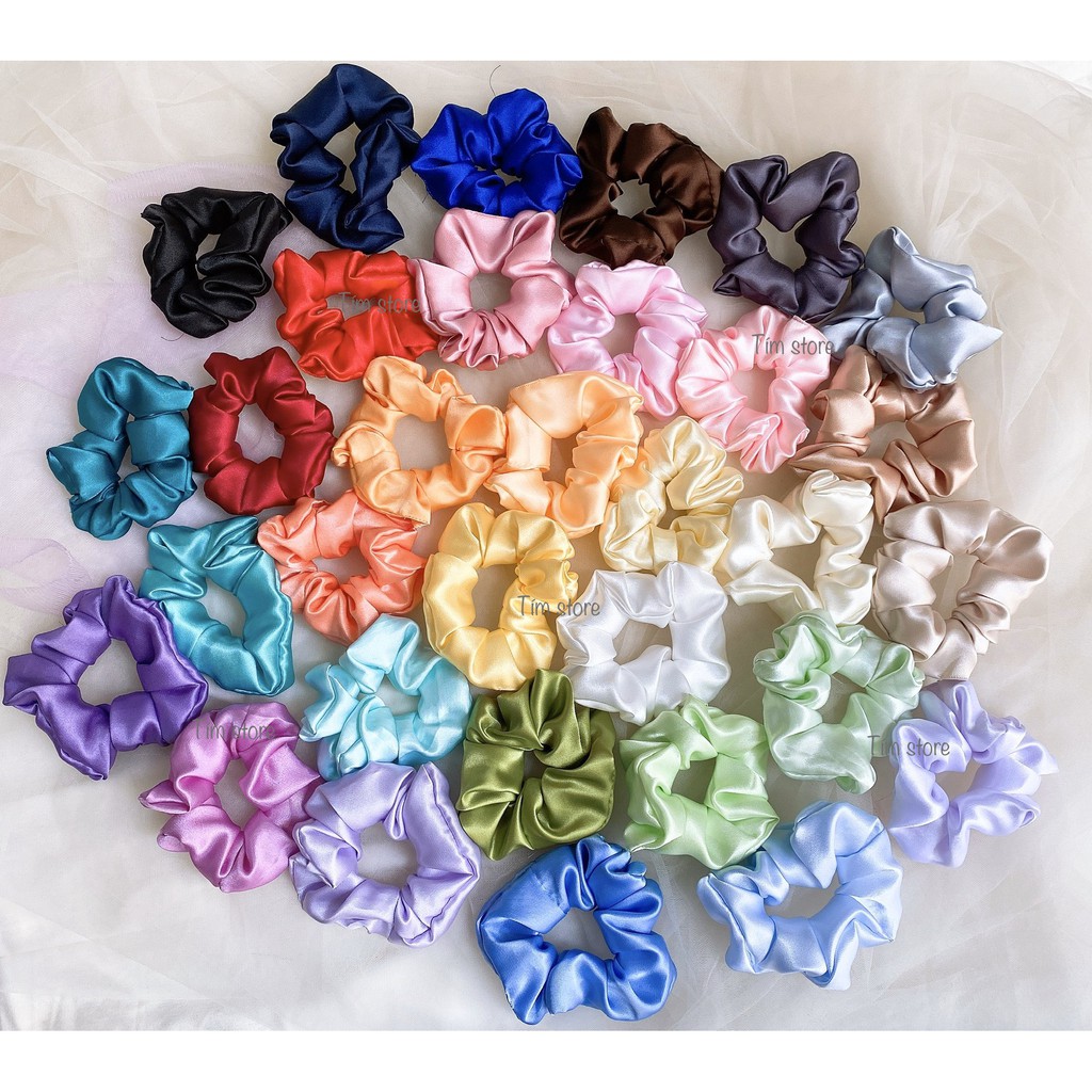 [Ảnh thật] CỘT TÓC VẢI SCRUNCHIES SATIN BÓNG P1