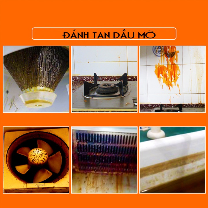 ( Giao Ngay)Bình xịt bọt tuyết tẩy rửa tẩy sạch dầu mỡ bám bẩn trên mọi bề mặt Xịt Bếp Kitchen Cleaner 500ml