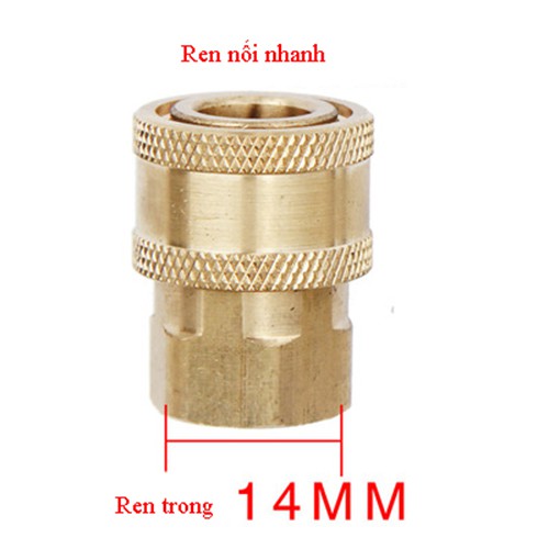 Đầu nối nhanh cho béc súng xịt của máy rửa xe ren trong 14mm