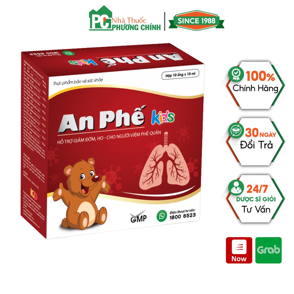 Siro Ho Cho Bé An Phế Kids Hỗ Trợ Bổ Phế, Giảm Ho, Giảm Đờm, Giảm Đau Rát Họng, Khản Tiếng Do Viêm Họng, Viêm Phế Quản