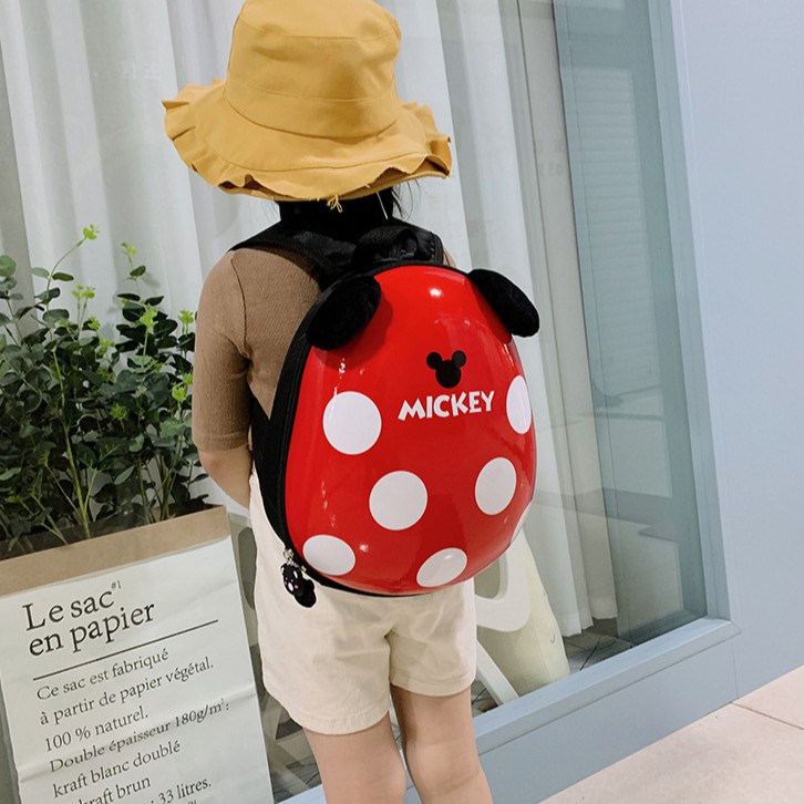Ba Lô Hình Vỏ Trứng Mickey Minnie Thời Trang Dành Cho Bé 2-10 Tuổi