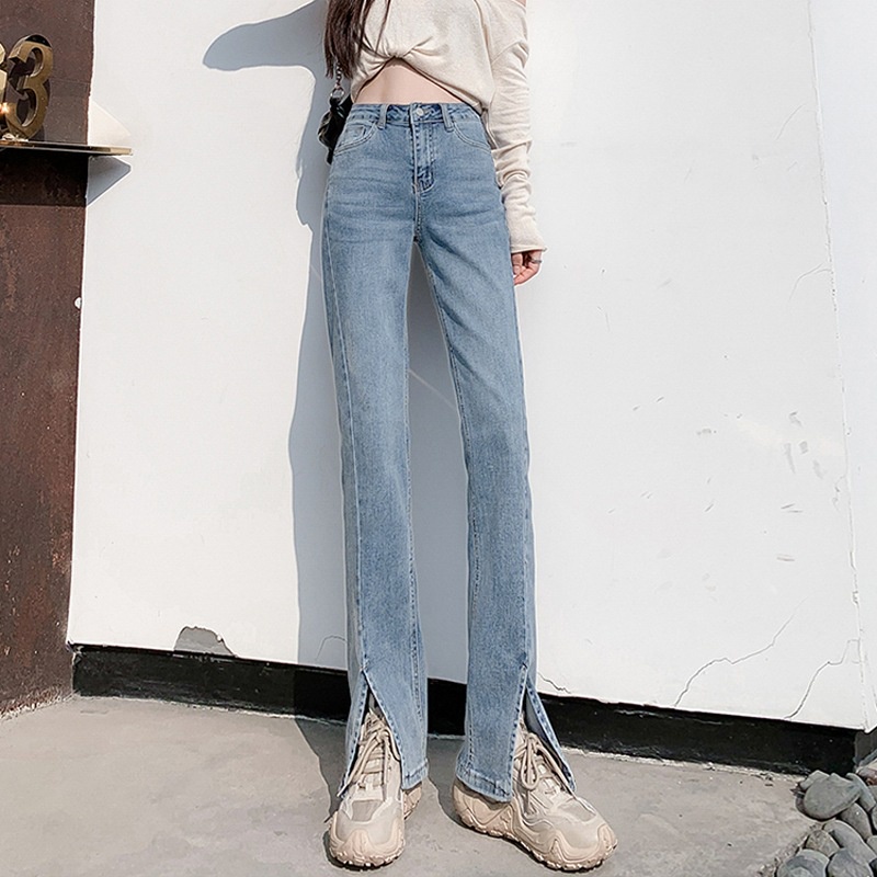 Quần Jeans Nữ Lưng Cao Ống Loe Plus Size Thời Trang