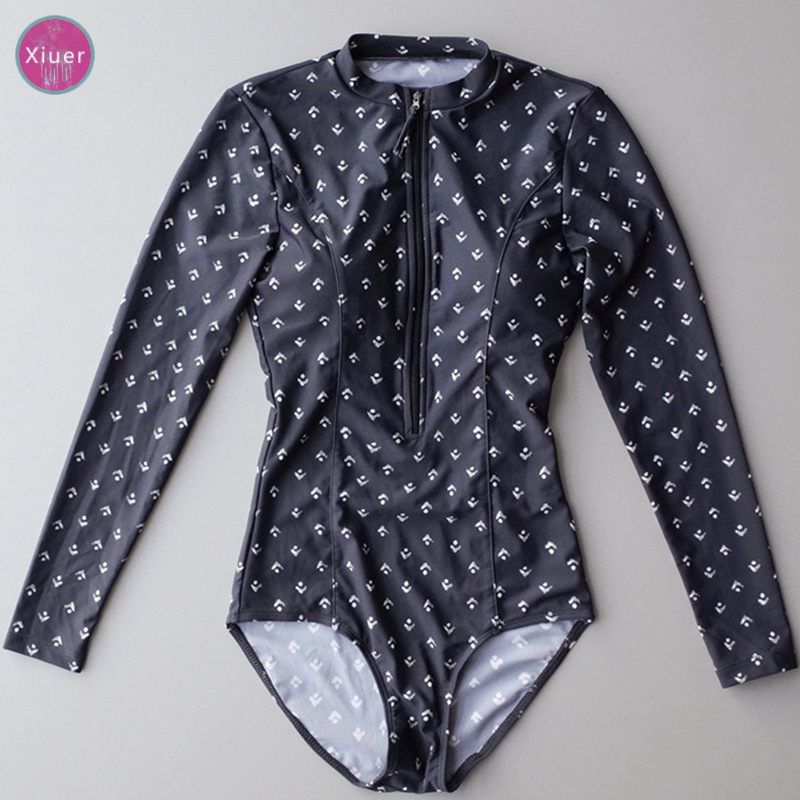 Xiuer Bộ Đồ Bơi Một Mảnh Vải Chất Lượng Cao In Họa Tiết Hoa Tuyết Phong Cách Hàn Quốc#X41