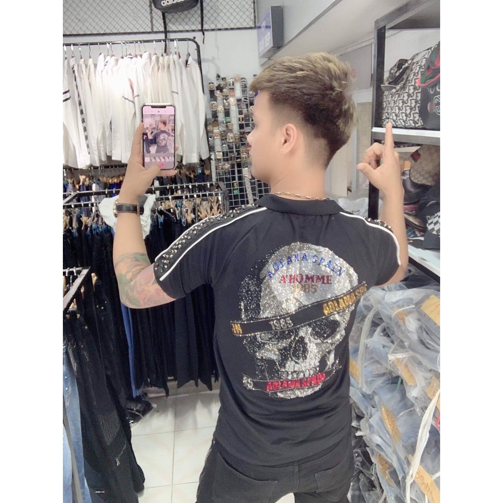 Áo Polo philip đính đá đầu lâu cực chất | BigBuy360 - bigbuy360.vn