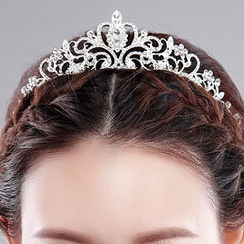 Vương miện cài tóc đính đá nhân tạo sang trọng thanh lịch