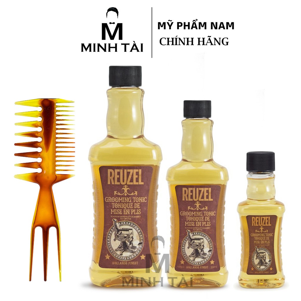 Dưỡng Tóc, Tạo Phồng Chai Đổ REUZEL Grooming Tonic - Hàng Chính Hãng + Lược Chải Tóc Texture