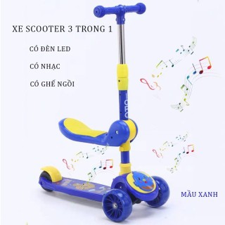 XE SCOTTER 3 BÁNH 3IN1 XE TRƯỢT CÓ GHẾ NGỒI MÃ 881 CHO BÉ 2-8 TUỔI ĐỦ MÀU [XE ĐẦU GÀ]