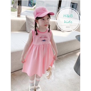 Váy thun cotton ba lỗ bé gái