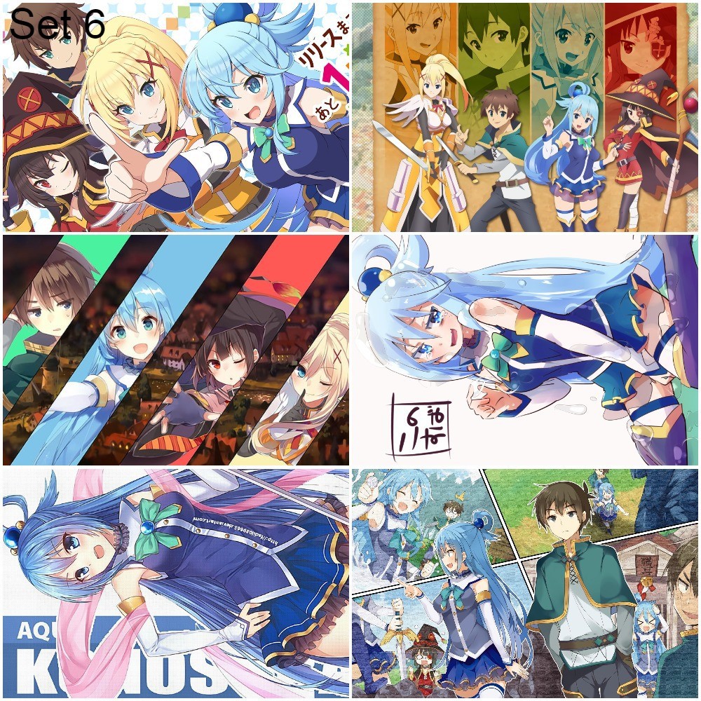 Bộ 6 Áp phích - Poster Anime KonoSuba: God’s Blessing on this Wonderful World! - Phước Lành Cho Thế Giới
