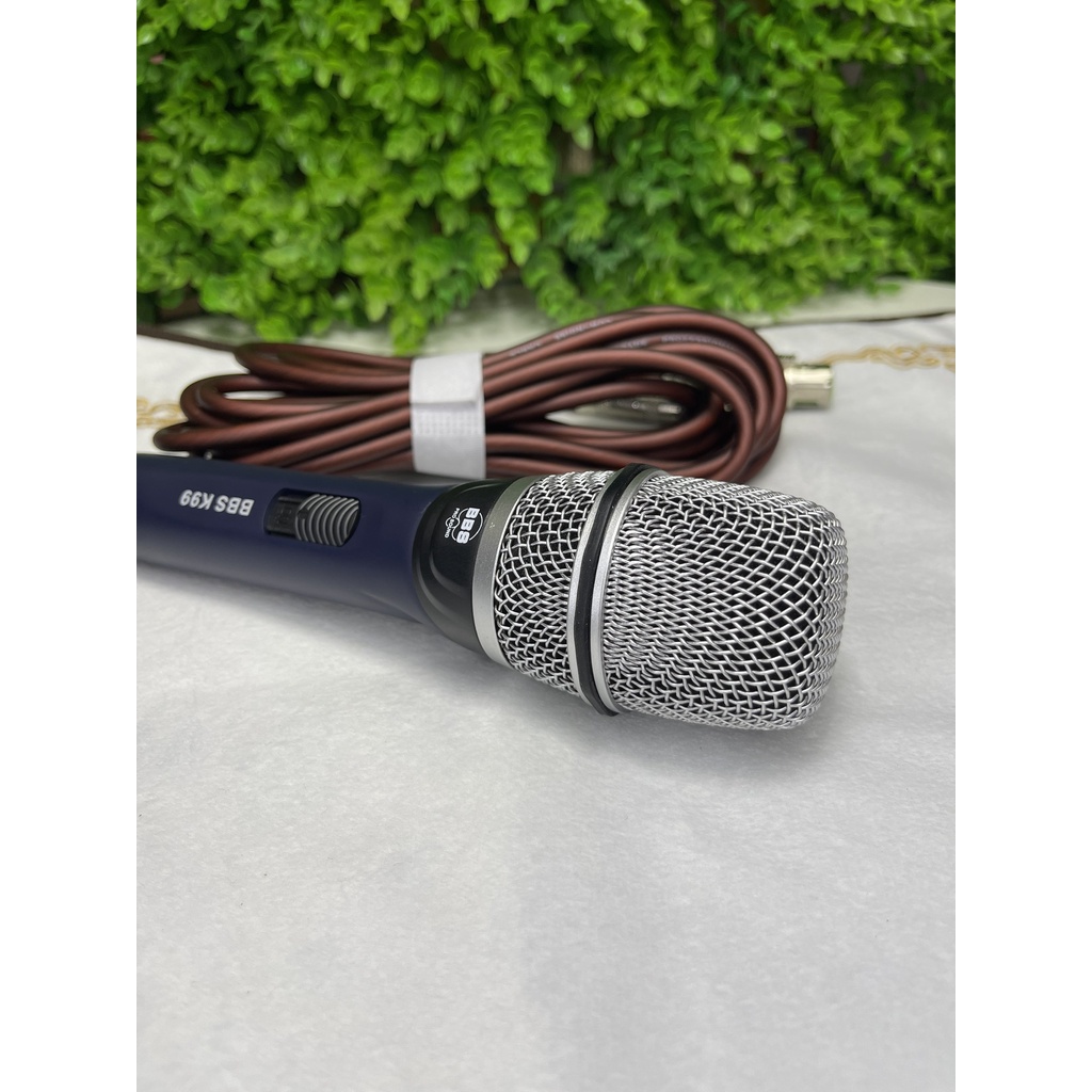 Mic Hát Karaoke Có Dây BBS K99 . Chất Lượng Âm Thanh Cực Tốt, Kiểu Dáng Cực Đẹp, Dây Mic Dài. Bảo Hành 12 Tháng