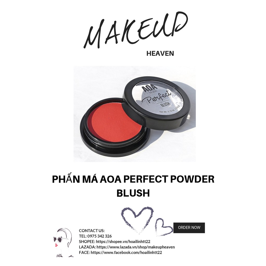 Phấn má cam đất AOA Perfect Powder Blush - màu Kindle