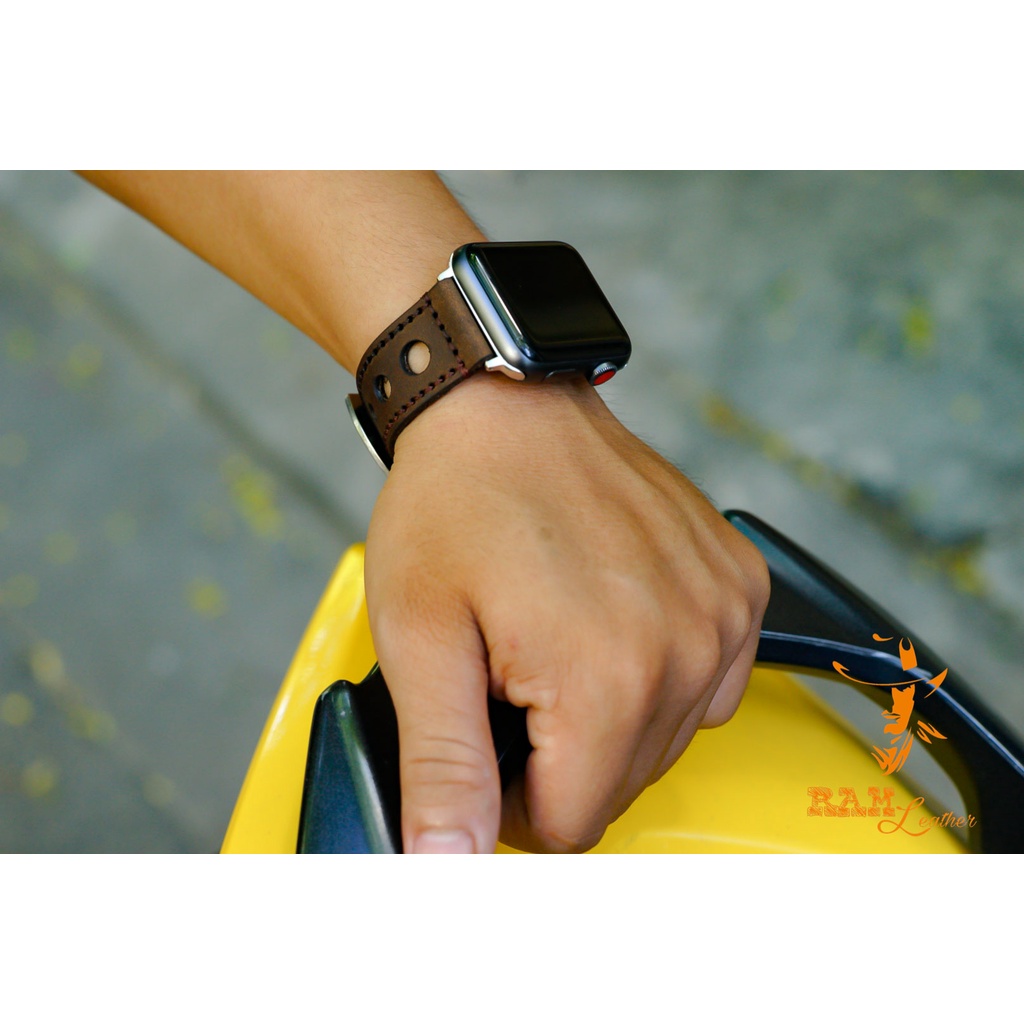Dây Đồng Hồ Da Thật RAM Leather D1 Da Bò Nâu Đất Thoáng Khí Bền Đẹp