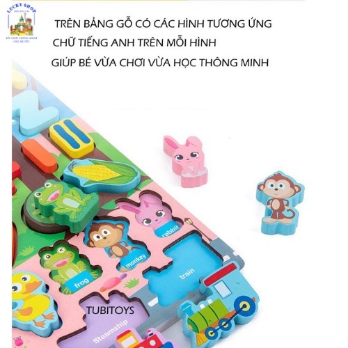 Bộ Câu cá Bảng Số Thông minh 5in1 gồm 63 chi tiết - Đồ chơi gỗ Montessori - Hàng cao cấp dành cho bé từ 1 - 3 tuổi
