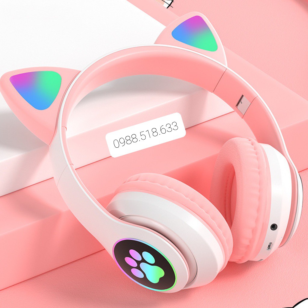 Tai Nghe Mèo Bluetooth Chụp Tai ,Tai Mèo Dễ Thương Có Mic, Âm Bass Mạnh Mẽ Bảo Hành 1 Năm | BigBuy360 - bigbuy360.vn