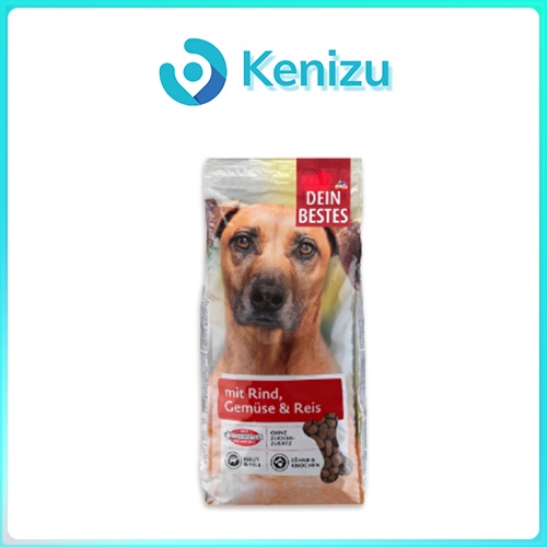 Thức ăn khô cho chó hương thịt bò, rau và cơm  Dein Bestes 3kg [Hàng nhập Đức]