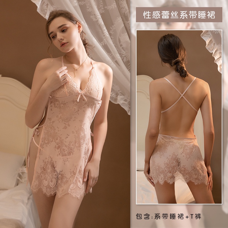 1 Bộ Đồ Ngủ Ren Trong Suốt Gợi Cảm Cho Nữ