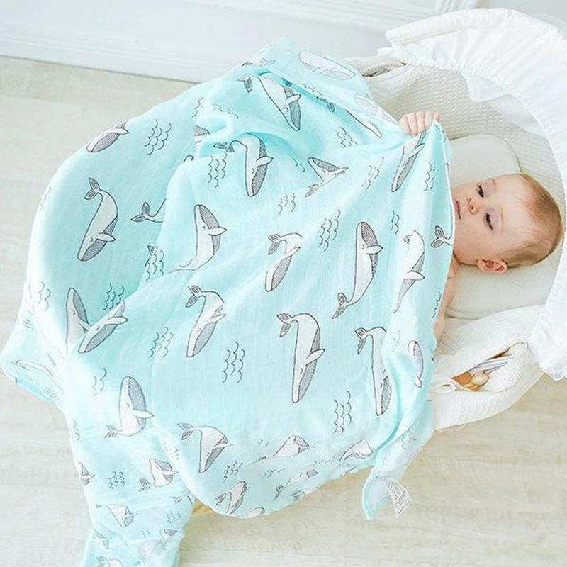 Khăn Muslin swaddle sợi tre cho bé khăn đa năng, khăn tắm, khăn quấn chất liệu an toàn 100% sợi tre tự nhiên