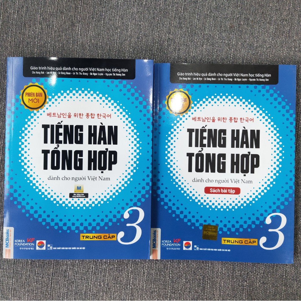 Sách - Trọn Bộ (SGK + SBT) Giáo Trình Tiếng Hàn Tổng Hợp Trung Cấp Tập 3 Bản Đen Trắng