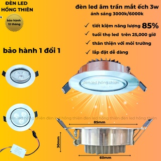 ĐÈN LED ÂM TRẦN MẮT ẾCH 3W SIÊU RẺ