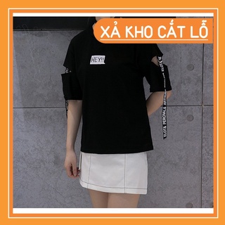 Áo cottong tay lỡ hey đen cá tính