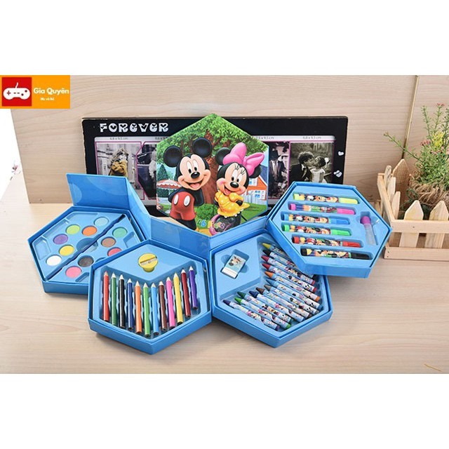 ĐỒ CHƠI Hộp Bút Chì Màu 4 Tầng Xoay 180 Độ ,Có 46 Màu cho Bé yêu thỏa sức sáng tạo