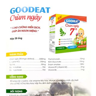 [Hàng Chính Hãng] Hộp 20 ống GOODEAT CHÙM NGÂY giúp bổ sung Lysine, vitamin và các khoáng chất  cần thiết cho trẻ