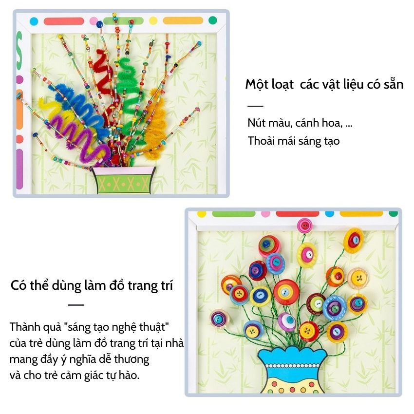 Tự Làm Khung Giấy Bình Cắm Hoa Handmade Cho Trẻ Em -SOHANEI FAM -Đồ Chơi Thủ Công, Quà Tặng Ngày Của Mẹ...