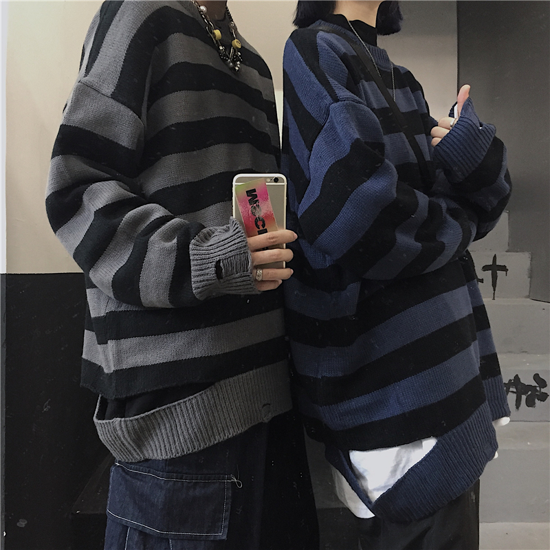 Áo Sweater Kẻ Sọc Phong Cách Retro Hàn Quốc Dễ Phối Đồ | BigBuy360 - bigbuy360.vn