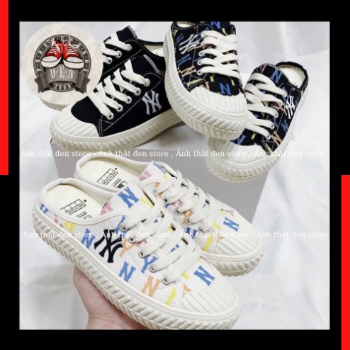 Giày ĐẠP GÓT,Sục MLB NY,các loại tổng hợp nhiều màu hàng 11 cao cấp full size hót nhất - Đen shop