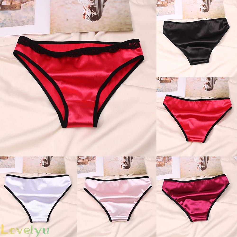 【Ready Stock】Women Panties G-string Thong Lingerie Silk Satin Underwear Knickers Briefs@New