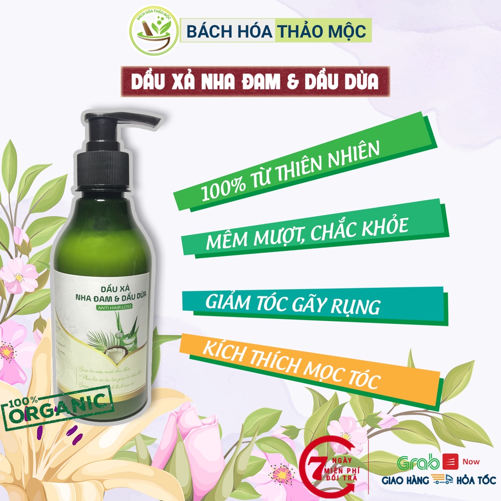 Dầu Xả Tóc Nha Đam Và Dầu Dừa HandMade 100% Thảo Dược Thiên Nhiên Giúp Tóc Chắc Khỏe | Bách Hóa Thảo Mộc