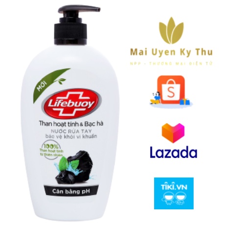 Nước rửa tay Lifebuoy 500ml (tặng kèm)