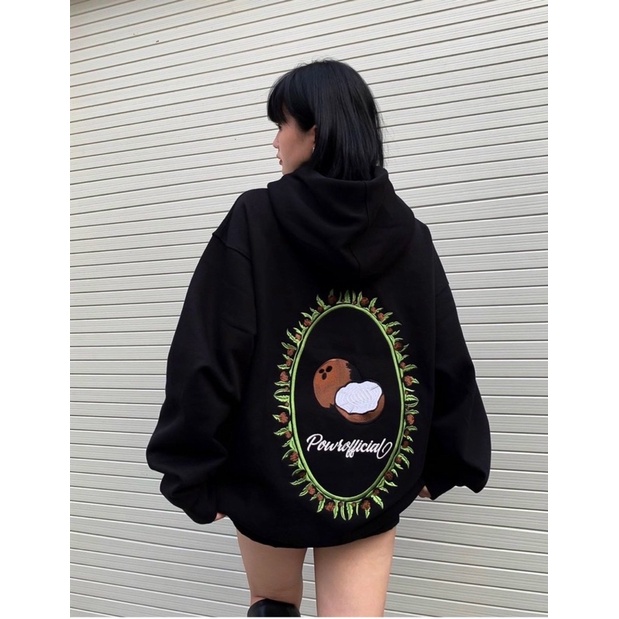 Áo khoác Hoodie nữ in hình TRÁI DỪA Powr official Ulzzang Unisex chất mịn dày bao đẹp hàng mới về