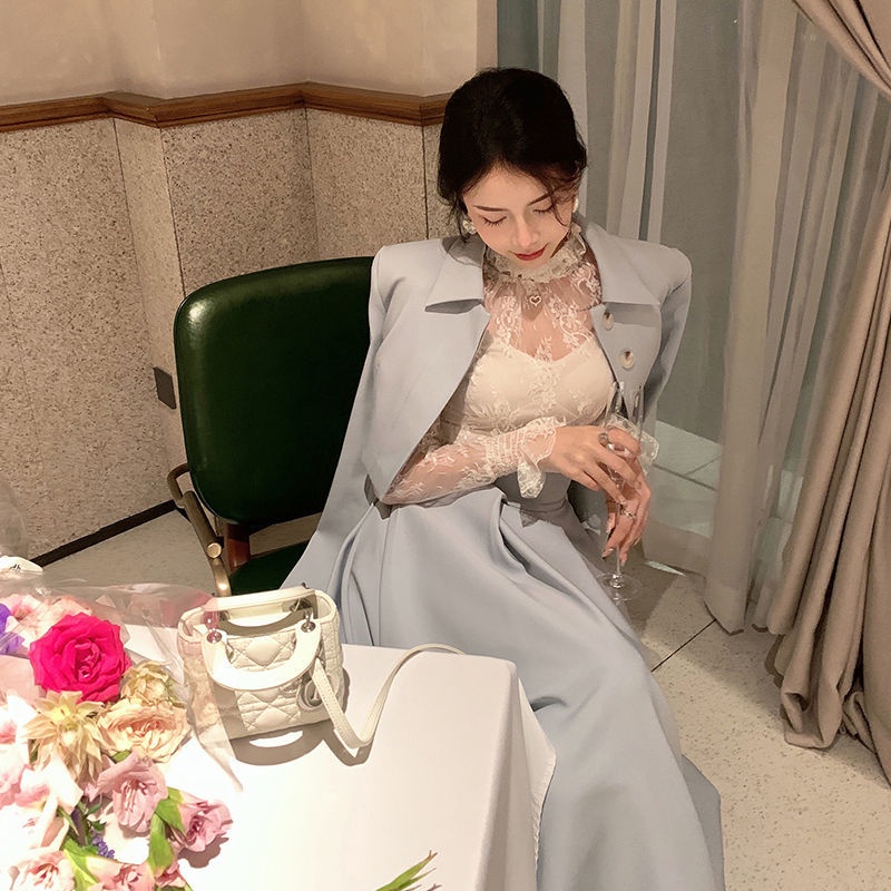 Song Moonlight Song Eve Style Bộ Áo / Váy Dài Mùa Thu Tinh Tế Phong Cách Cô Gái Fujia