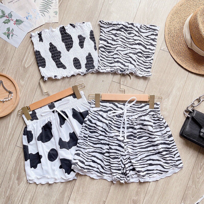 Quần Đùi Cotton Cuốn Biên Bò Sữa , Ngựa Vằn 🦓