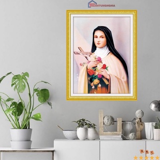 Tranh đính đá LV556 (50cm x 70cm), tranh thêu chữ thập đức mẹ Têrêsa LV3507 (43cm x 59cm)