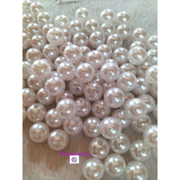 Hạt ngọc trai nhựa size 12li trắng làm handmade