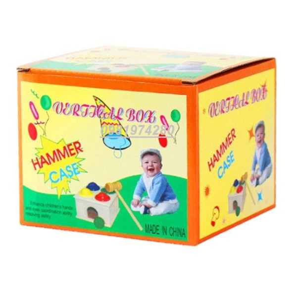 Đồ Chơi Hộp Đập Bóng Nhiều Màu Sắc Vui Nhộn Bằng Gỗ