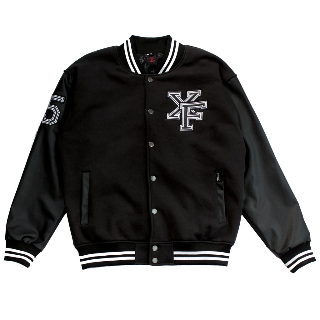 Áo Khoác Black/Leather Chất da Varsity by Xfire | BigBuy360 - bigbuy360.vn