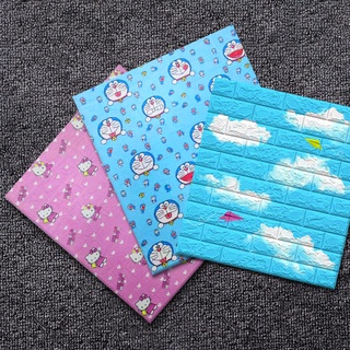  Xốp dán tường 3d - Hello Kitty - Doremon - Hoạt Hình - Vân Gạch Cổ Loại 1 Kích
