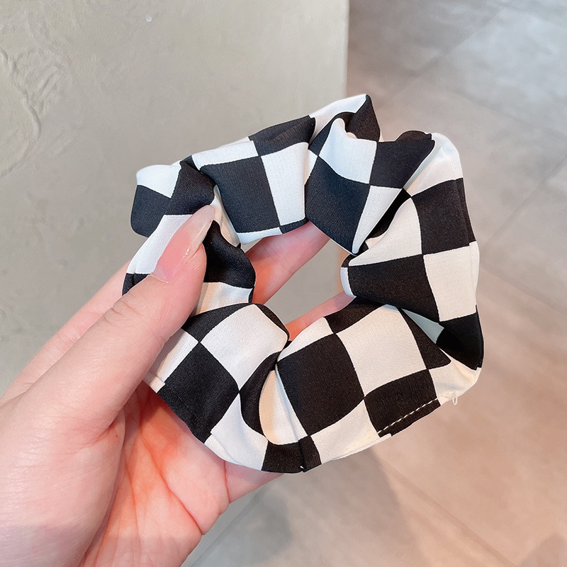 Dây buộc tóc bằng vải họa tiết sọc caro phong cách Hàn Quốc thời trang mùa hè độc đáo cho nữ