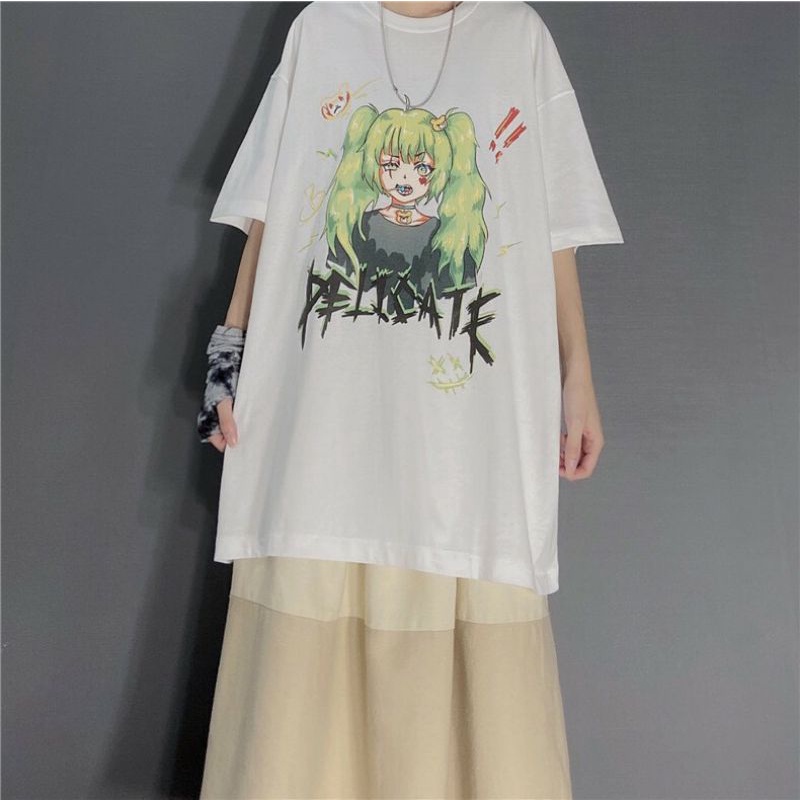 Áo Thun Unisex Tay Lỡ Form Rộng Phong Cách Hàn Quốc Freesize