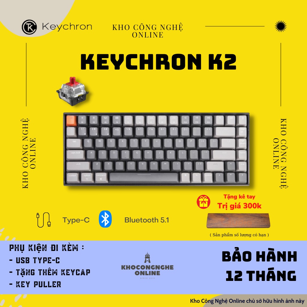 Keychron K2 - Bàn phím cơ Keychron K2 bản nhôm phiên bản mới nhất (version 2)