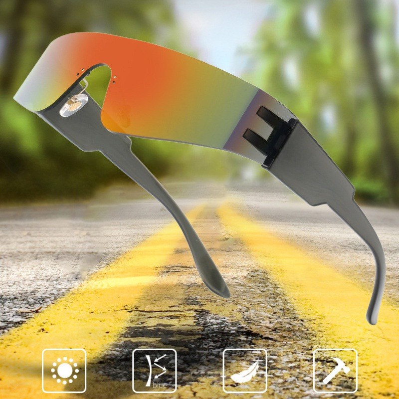 (JIUERBA) Kính Mát Thời Trang Mới Một Mảnh Màu Retro Phong Cách Punk Lái Xe