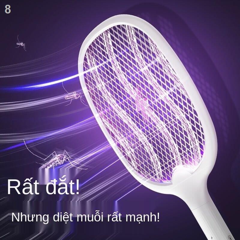 Vợt muỗi điện có thể sạc lại đèn diệt an toàn hai trong một gia đình mạnh mẽ
