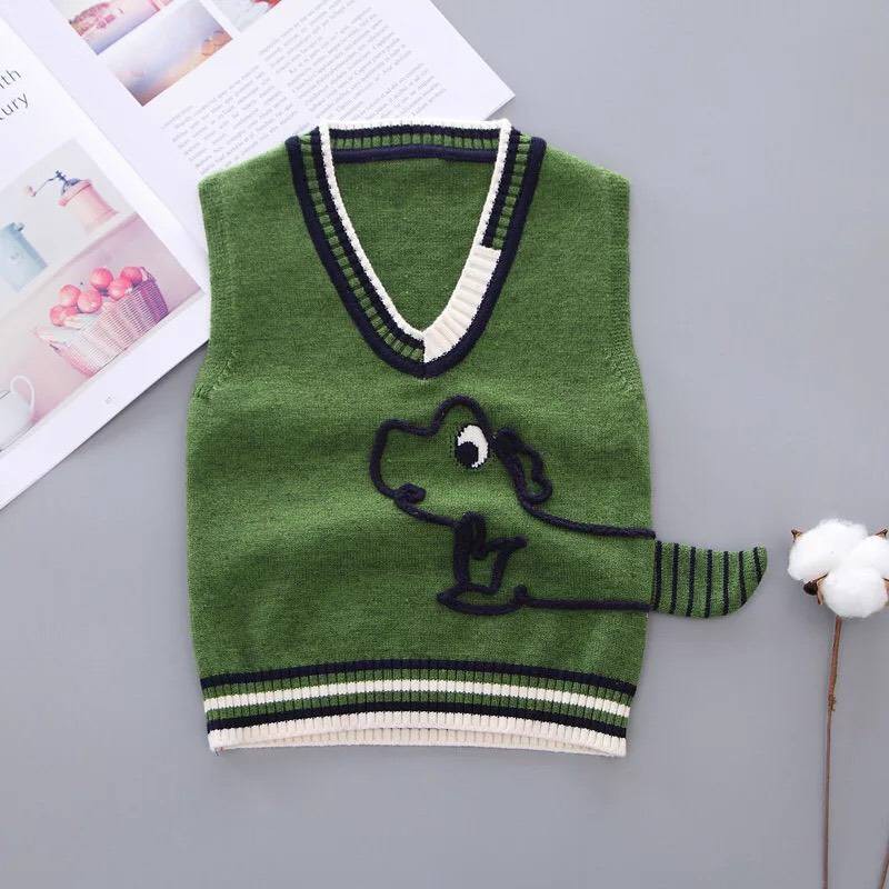 (hàng thu đông) Áo ghile len đan cho trẻ em nam