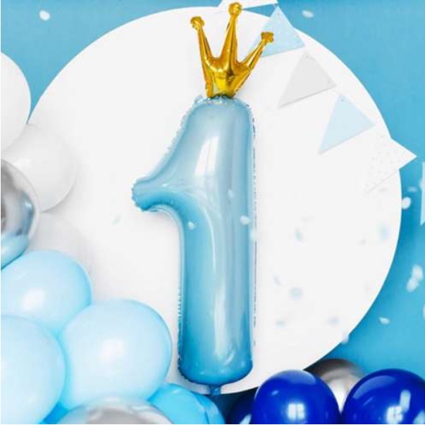 Bóng Số 1 vương miện số 1 in Hình dễ thương cho bé trai bé gái trang trí sinh nhật thôi nôi balloon party