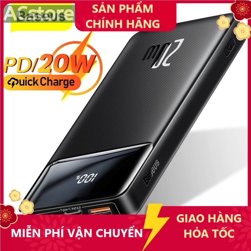 Pin dự phòng sạc nhanh Baseus Bipow Pin Sạc Dự Phòng Baseus công suất 20W/15W , dung lượng 10000/20000